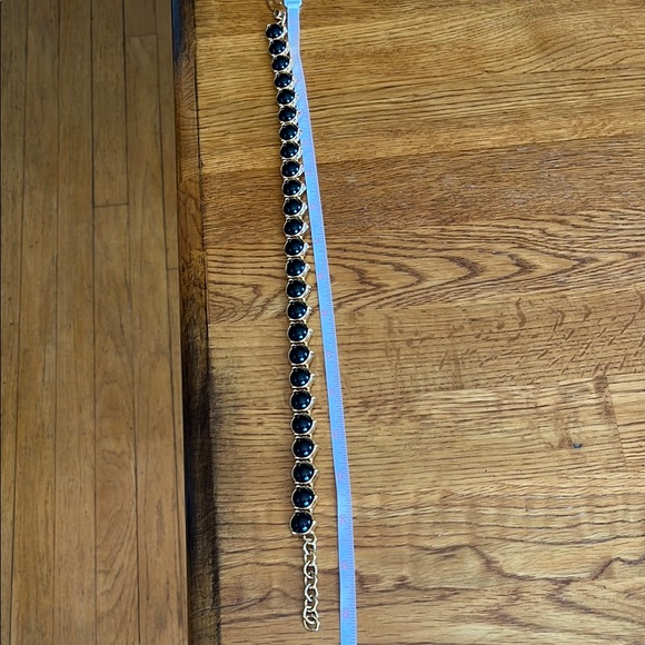 Monet Gold and Black Hoop Earrings and Necklace Set - Picture 4 of 5